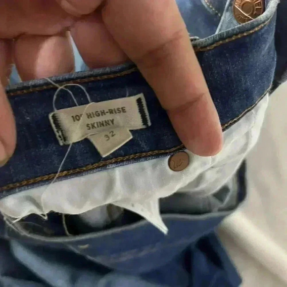 Madewell 10" High-Rise Skinny Crop Blue Jeans Button-Front Size 32 - Picture 5 of 6